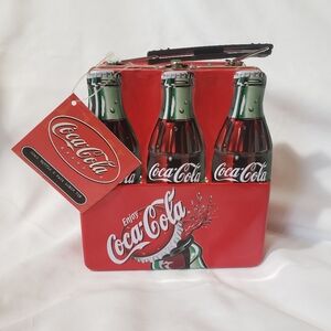 New!! Vintage 2001 Coca-Cola Brand Coke Bottle 6 Pack Lunch Tin